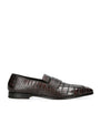 Zegna Crocodile Leather Penny Loafers
