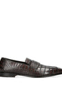 Zegna Crocodile Leather Penny Loafers