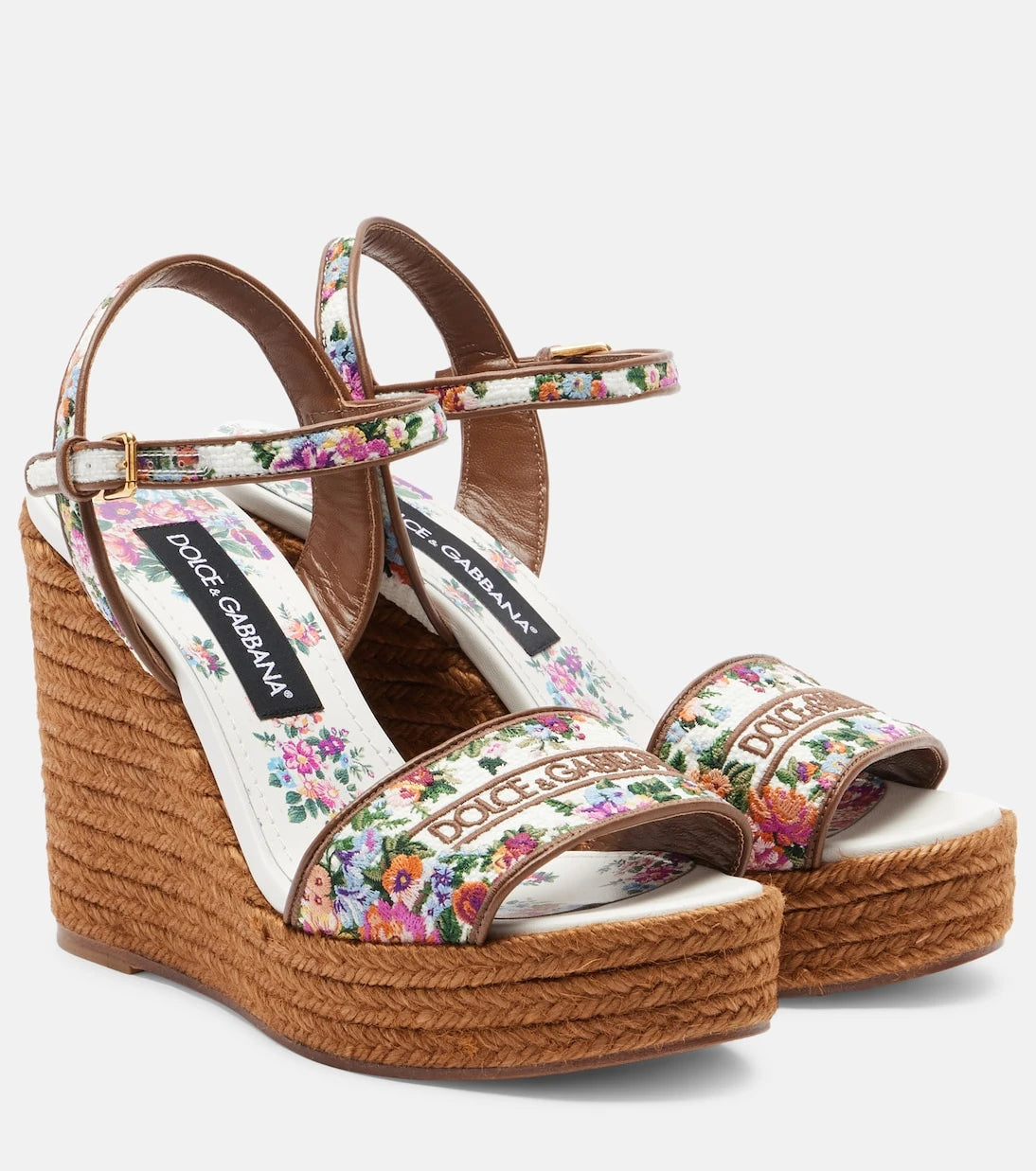 Dolce&Gabbana - Floral embroidered espadrille wedges