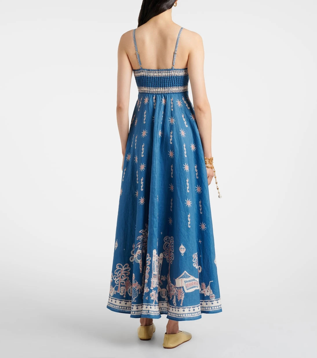 Alémais - Acacia printed linen maxi dress