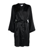 Black Silk Lace-Trim Robe