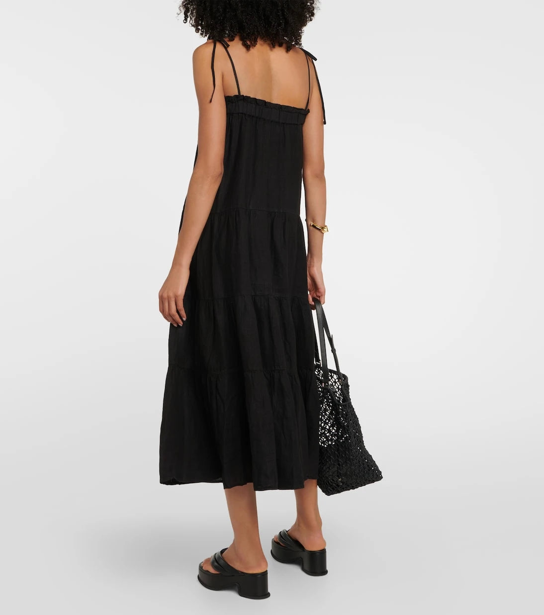 Velvet - Charlie tiered linen maxi dress