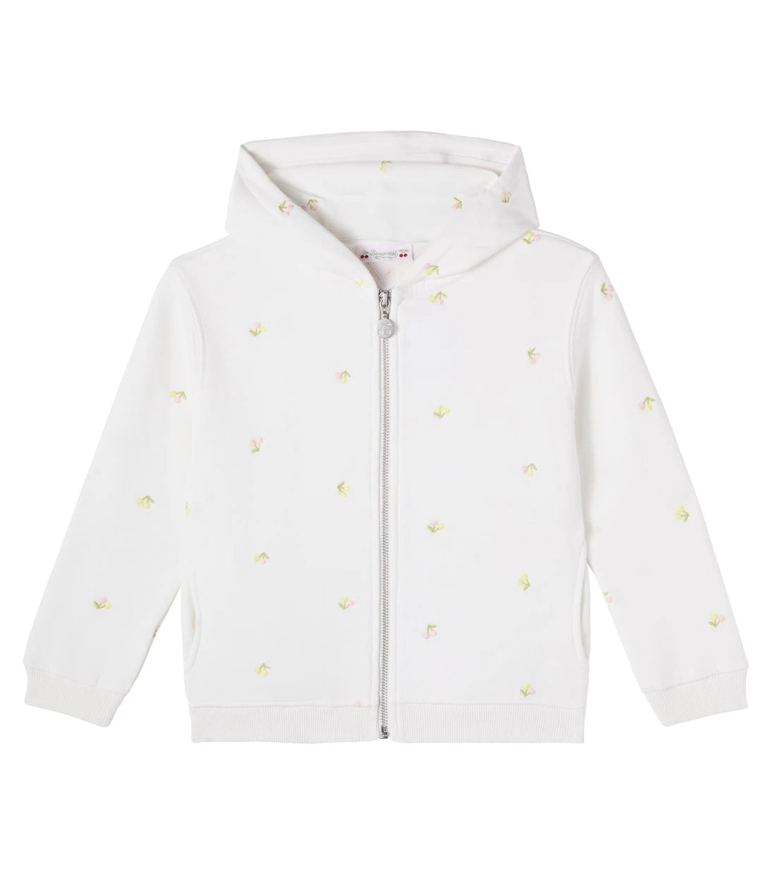 Bonpoint - Embroidered cotton jersey zip-up hoodie