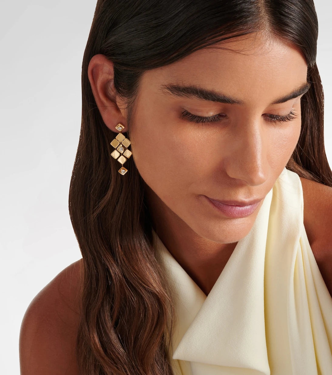 Ileana Makri - Tile Temple 18kt gold drop earrings with diamonds