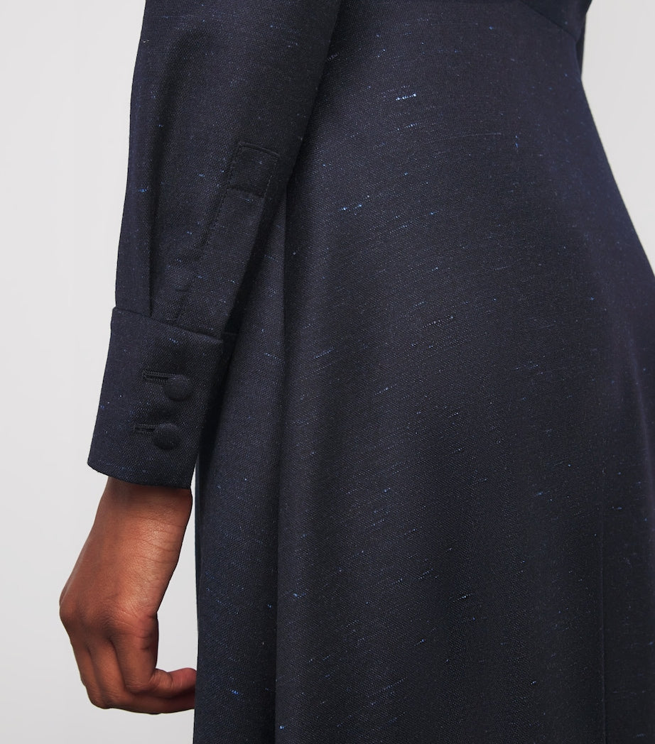 NOMADISSEM Multi Wool-Silk-Cashmere Round-Neck Midi Dress