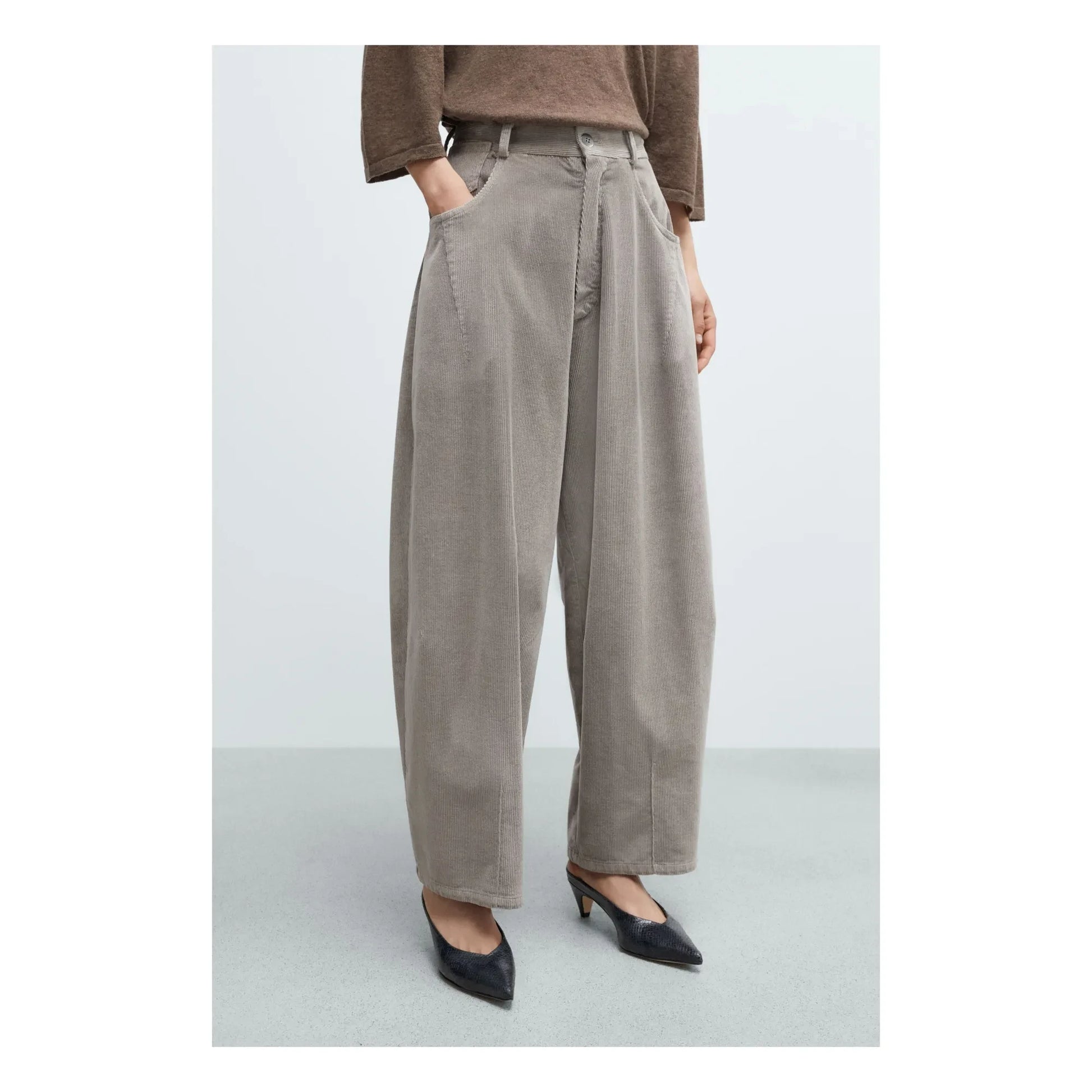 Cordera - Baggy Corduroy Pants | Grey