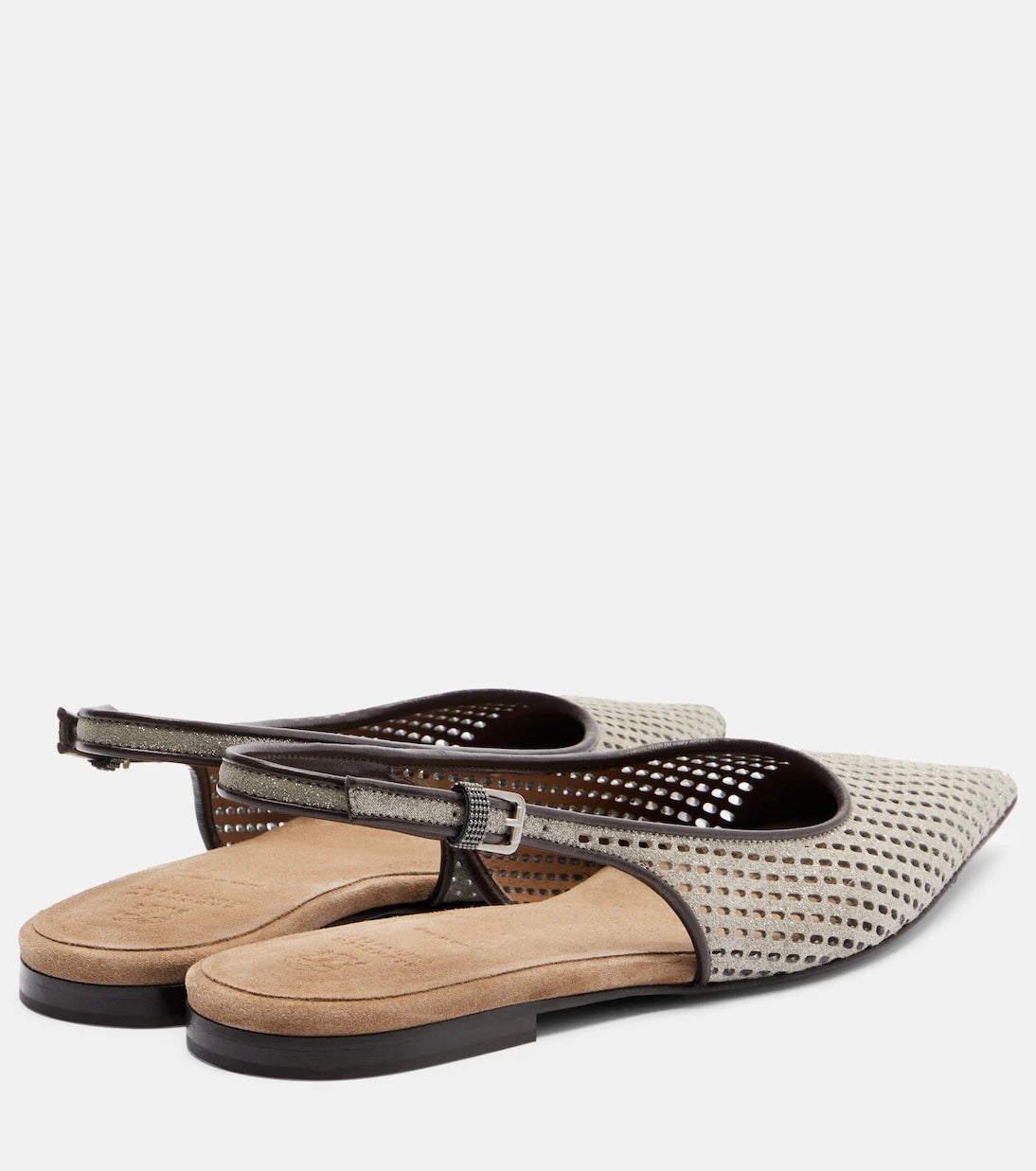 Brunello Cucinelli - Monili leather slingback ballet flats