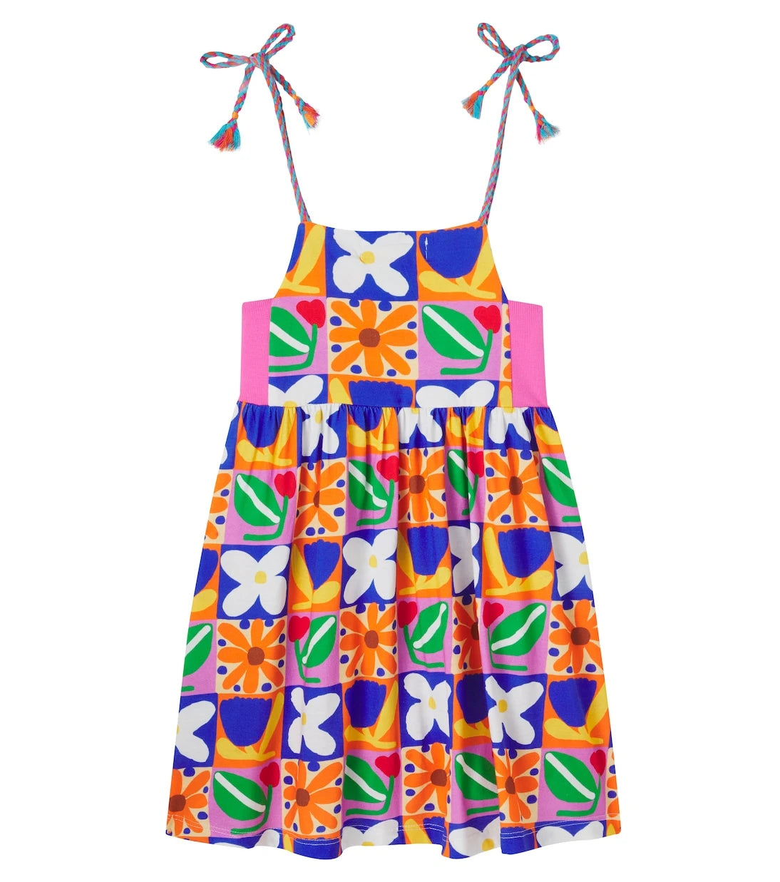 Fábula - Checked floral cotton dress