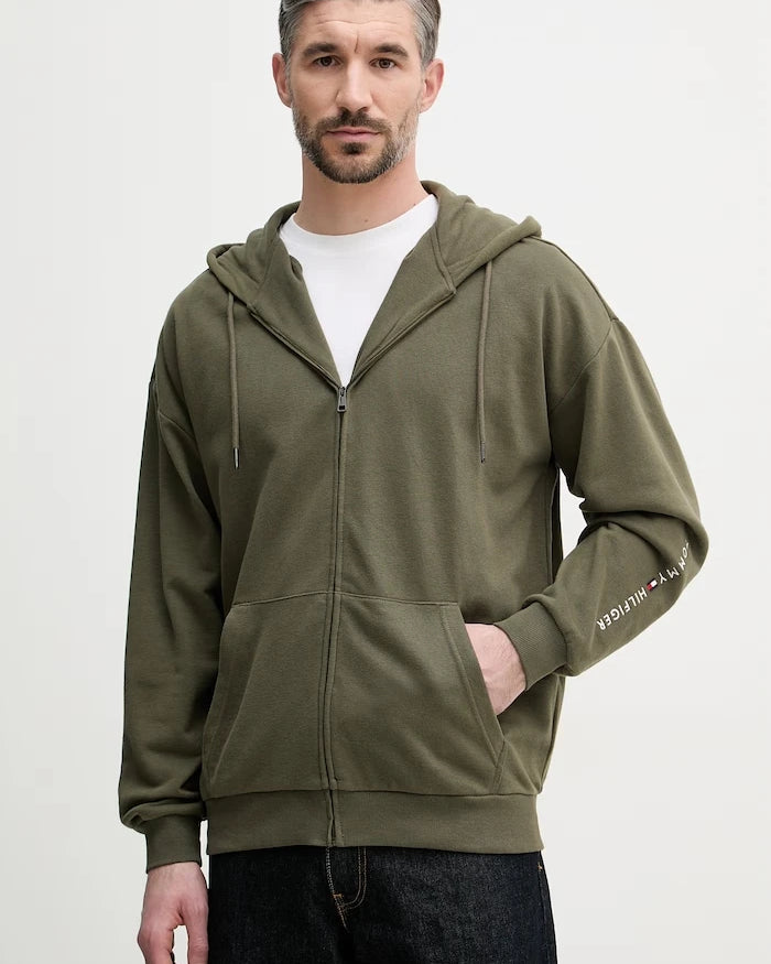 Tommy Hilfiger kapüşonlu erkek pamuklu sweatshirt