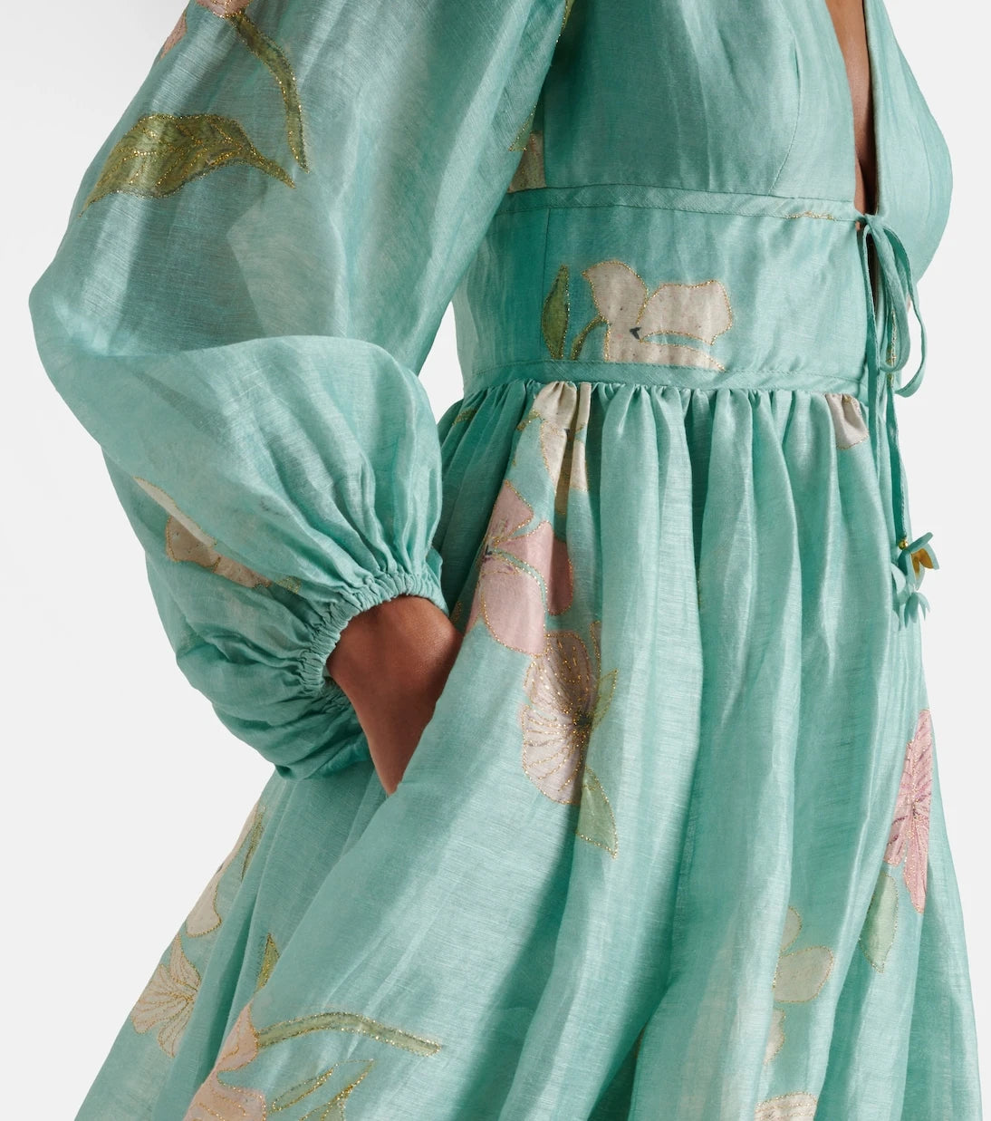 Zimmermann - Illuminate linen and silk midi dress