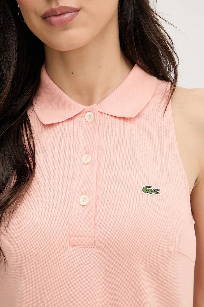 Lacoste pamuk ve elastanlı yazlık elbise