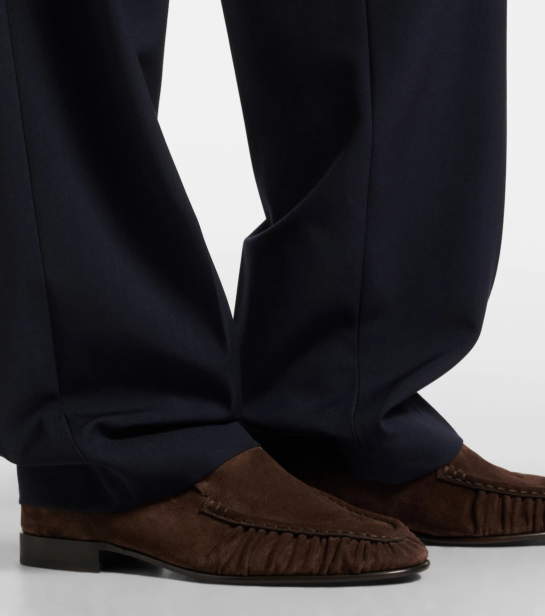 The Row - Soft ruched suede loafers