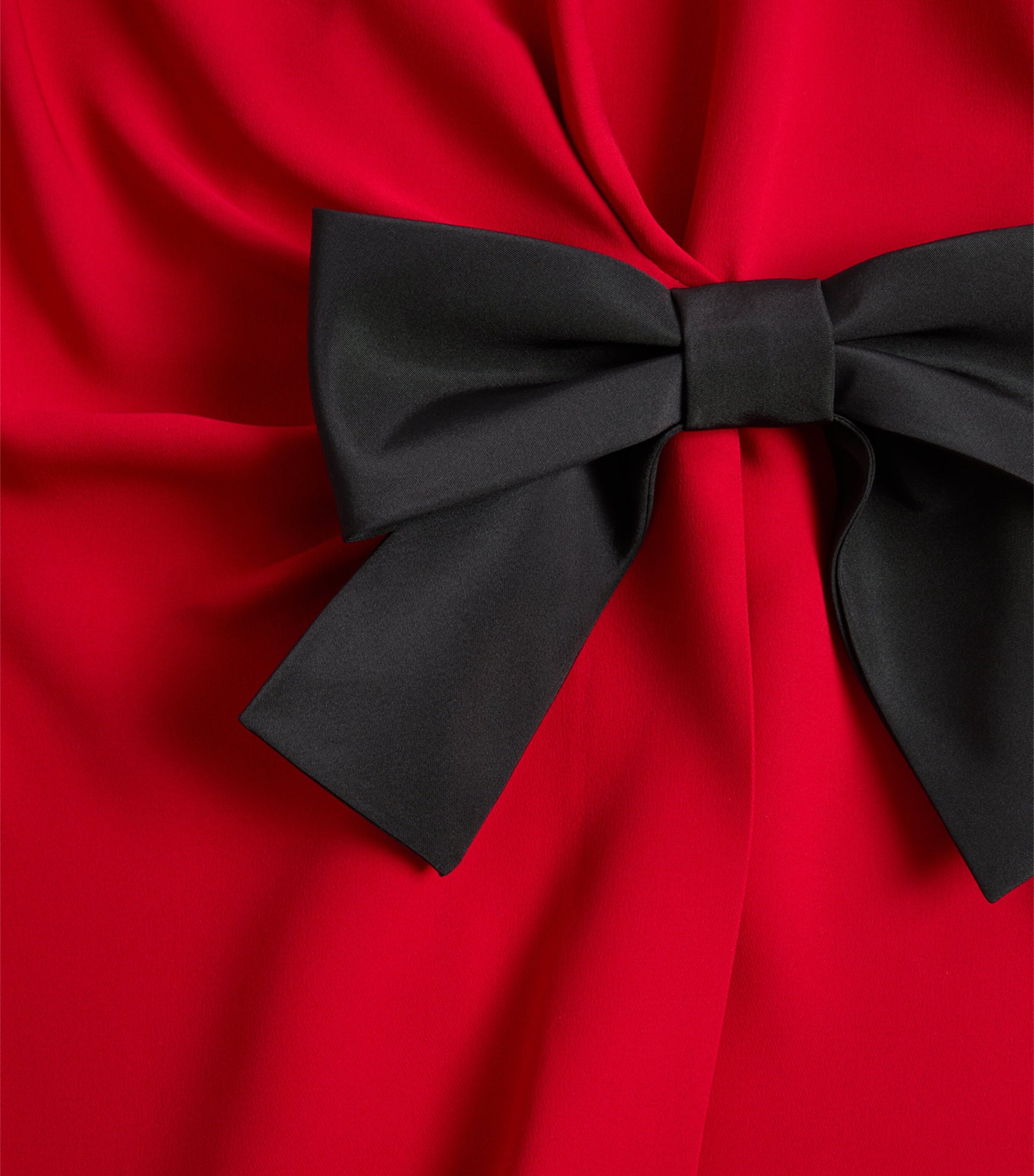 Valentino Red Silk Bow-Detail Mini Dress