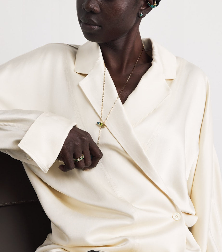 Yellow Gold, Diamond and Emerald Eternity Ring