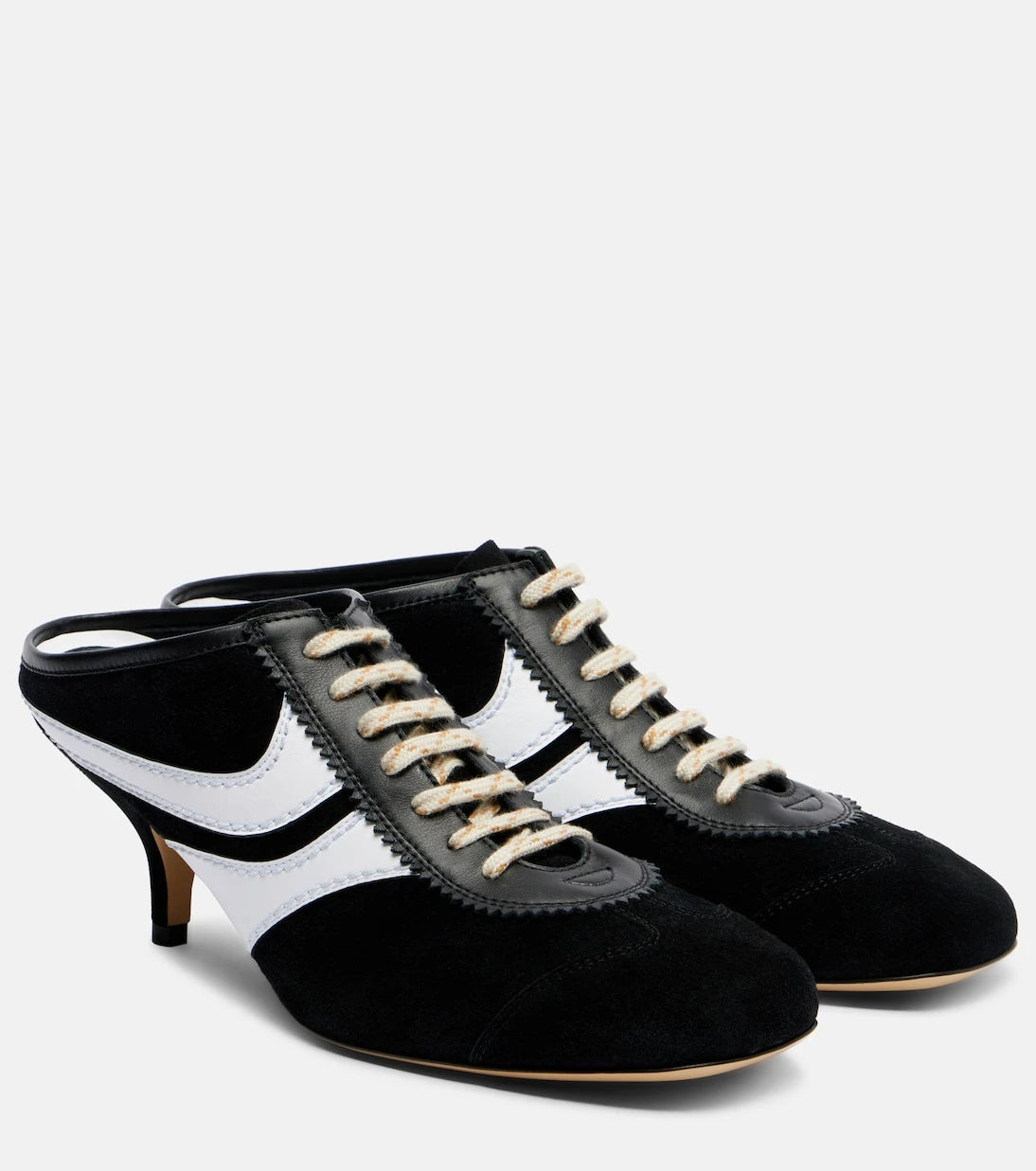 Dries Van Noten - 65 leather-trimmed suede mules