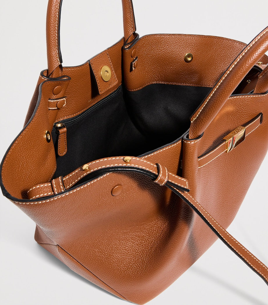 Demellier Brown Medium Leather New York Shoulder Bag