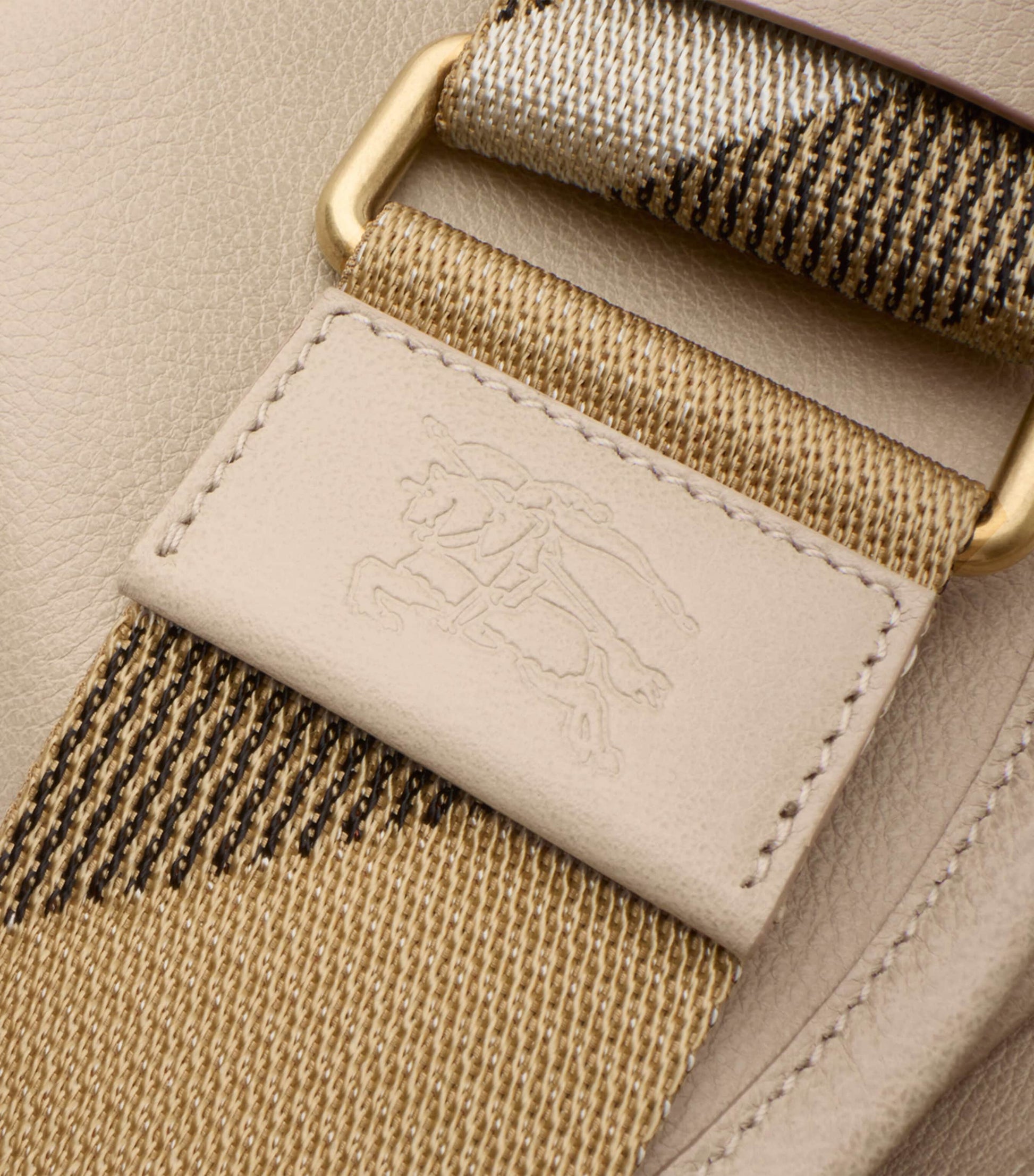 Burberry Beige Small Calf Leather B Clip Messenger Bag