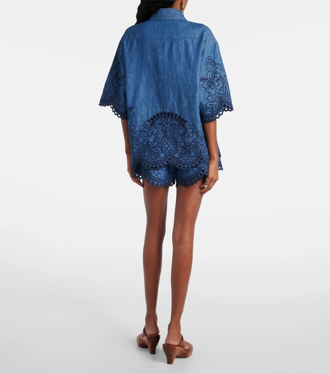 Zimmermann - Coco embroidered denim shirt