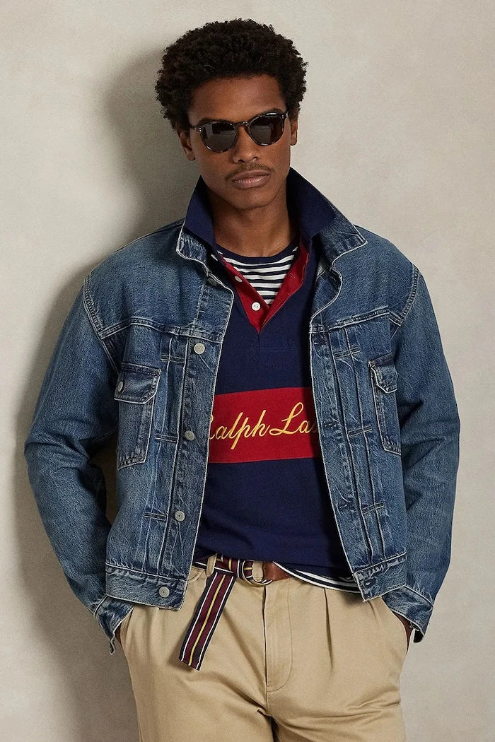 Памучна тениска с яка Polo Ralph Lauren