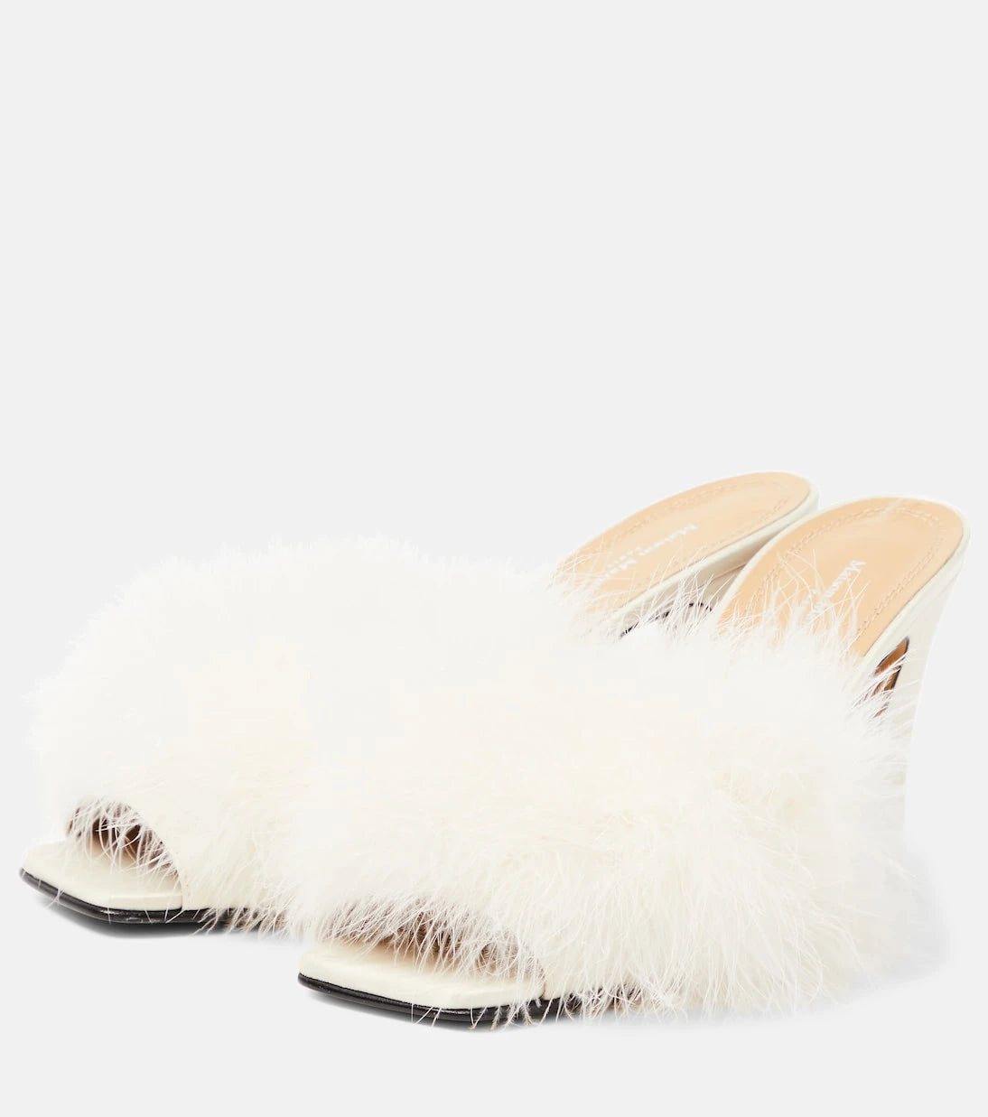 Maison Margiela - Feather-embellished mules