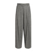 Virgin Wool-Blend Herringbone Trousers BLACK