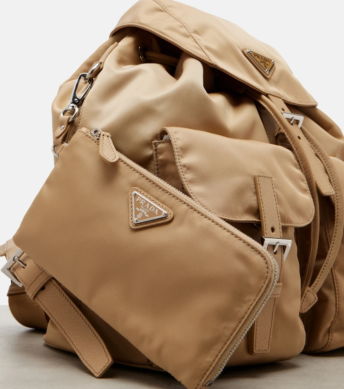 Prada - Re-Nylon leather-trimmed backpack