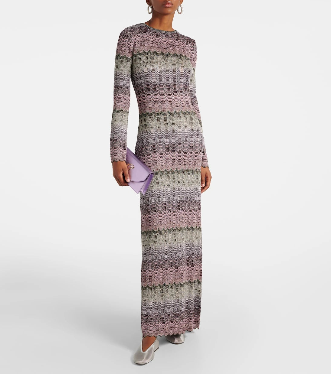 Missoni - فستان ماكسي لاميه مفتوح الظهر