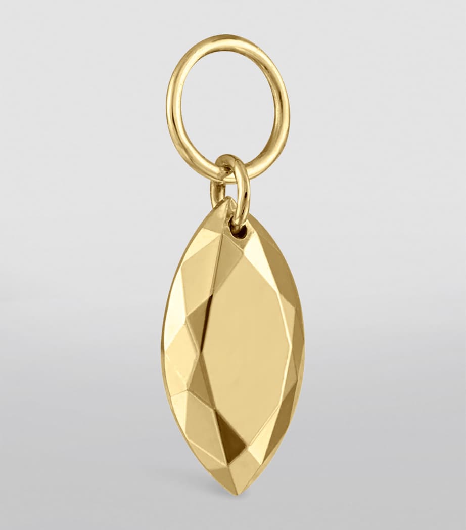 Faceted Gold Marquise Charm (7.5mm)