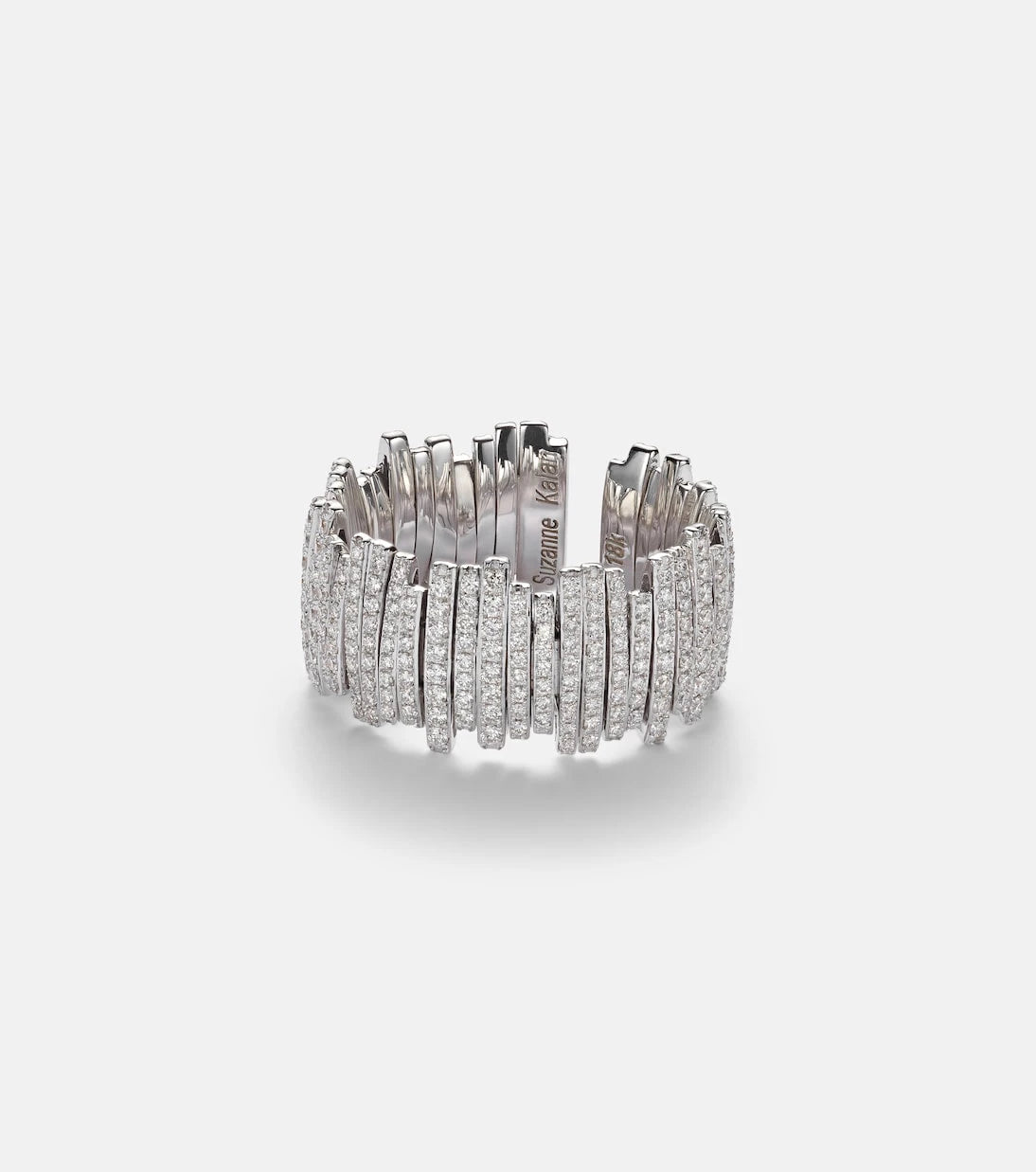 Suzanne Kalan - Classic Milli 18kt white gold ring with diamonds