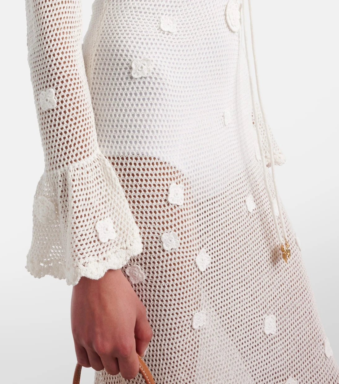 Self-Portrait - Embellished cotton-blend maxi dress