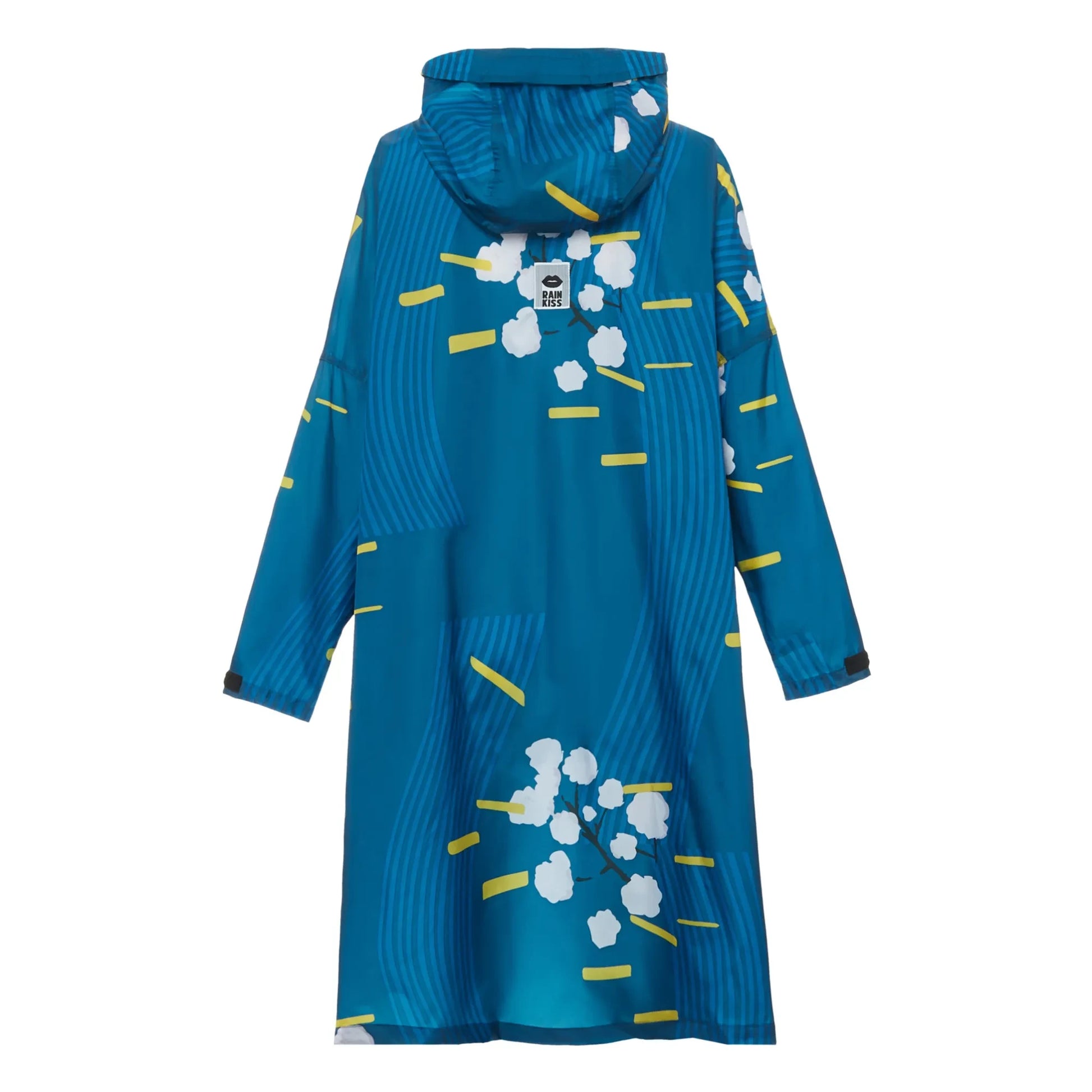 Rainkiss - Japanese Blossom Waterproof Cape | Blue