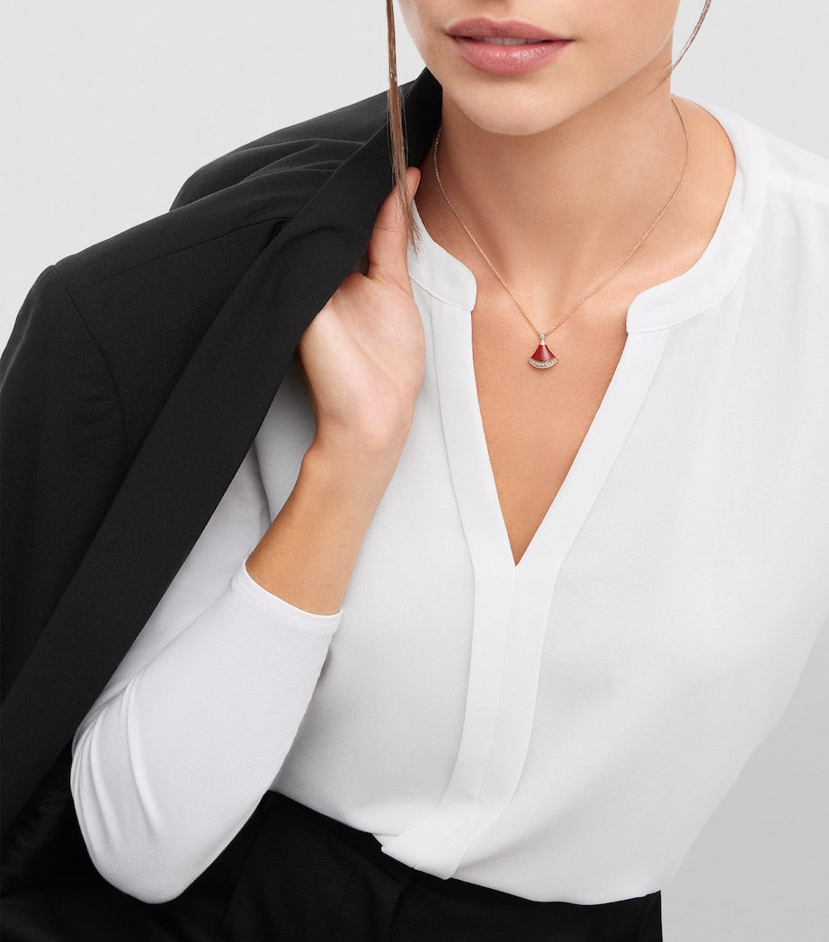 Rose Gold, Diamond and Carnelian Divas' Dream Necklace