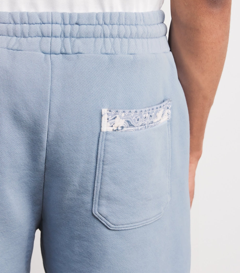 Cotton Bleach Bandana Sweatshorts ASHLEY BLUE