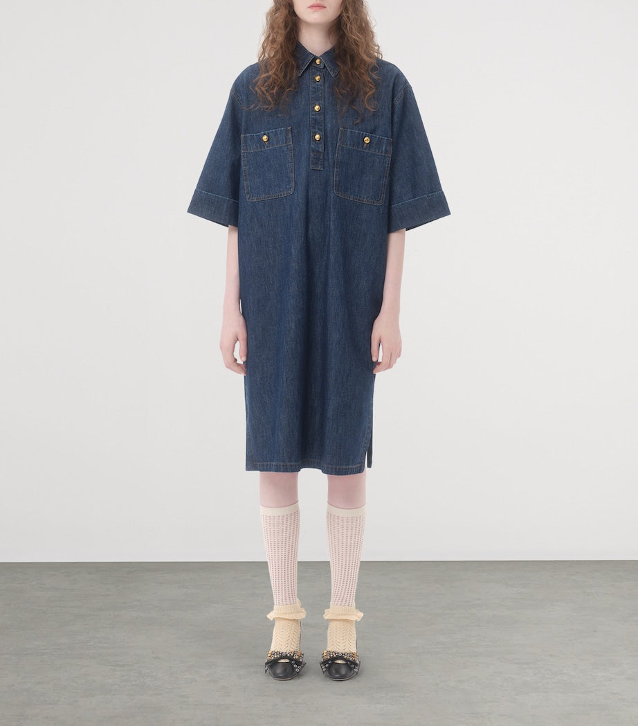 Valentino Blue Denim Midi Dress