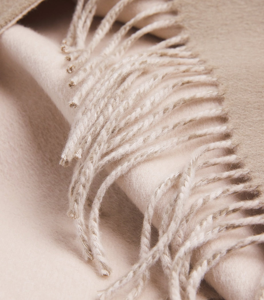 Beige Cashmere Reversible Scarf Coat