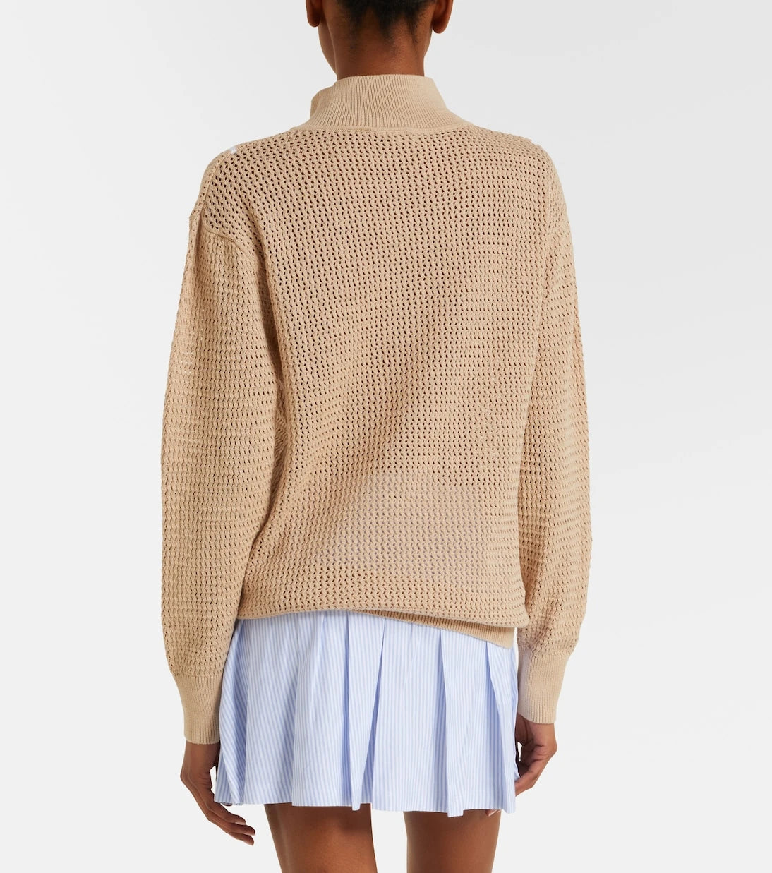Varley - Calva open-knit cotton half-zip sweater