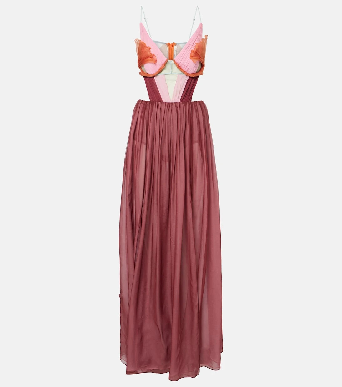 Nensi Dojaka - Dahlia silk open-back bustier gown