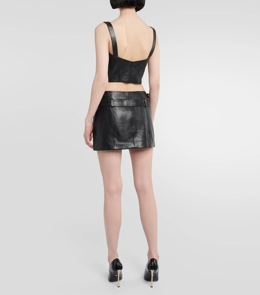 Versace - Medusa leather miniskirt