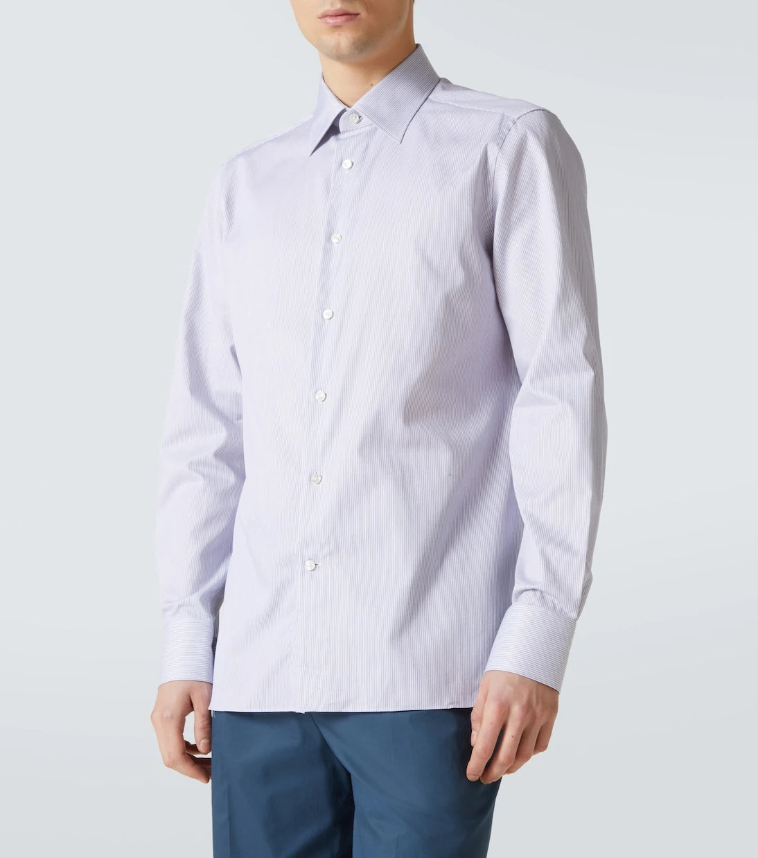 Zegna - قميص قطني مخطط