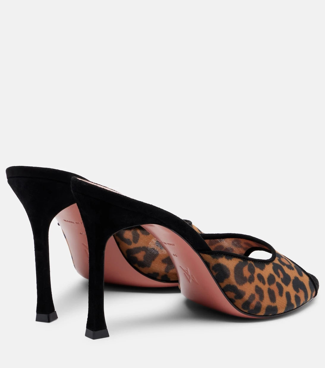 Amina Muaddi - Alexa 95 leopard-print mesh mules