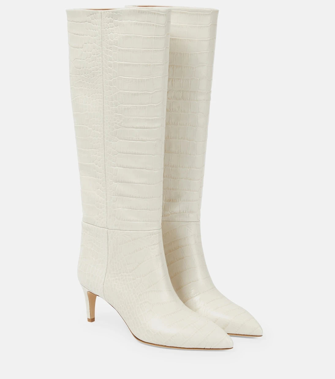 Paris Texas - Croc-effect leather knee-high boots