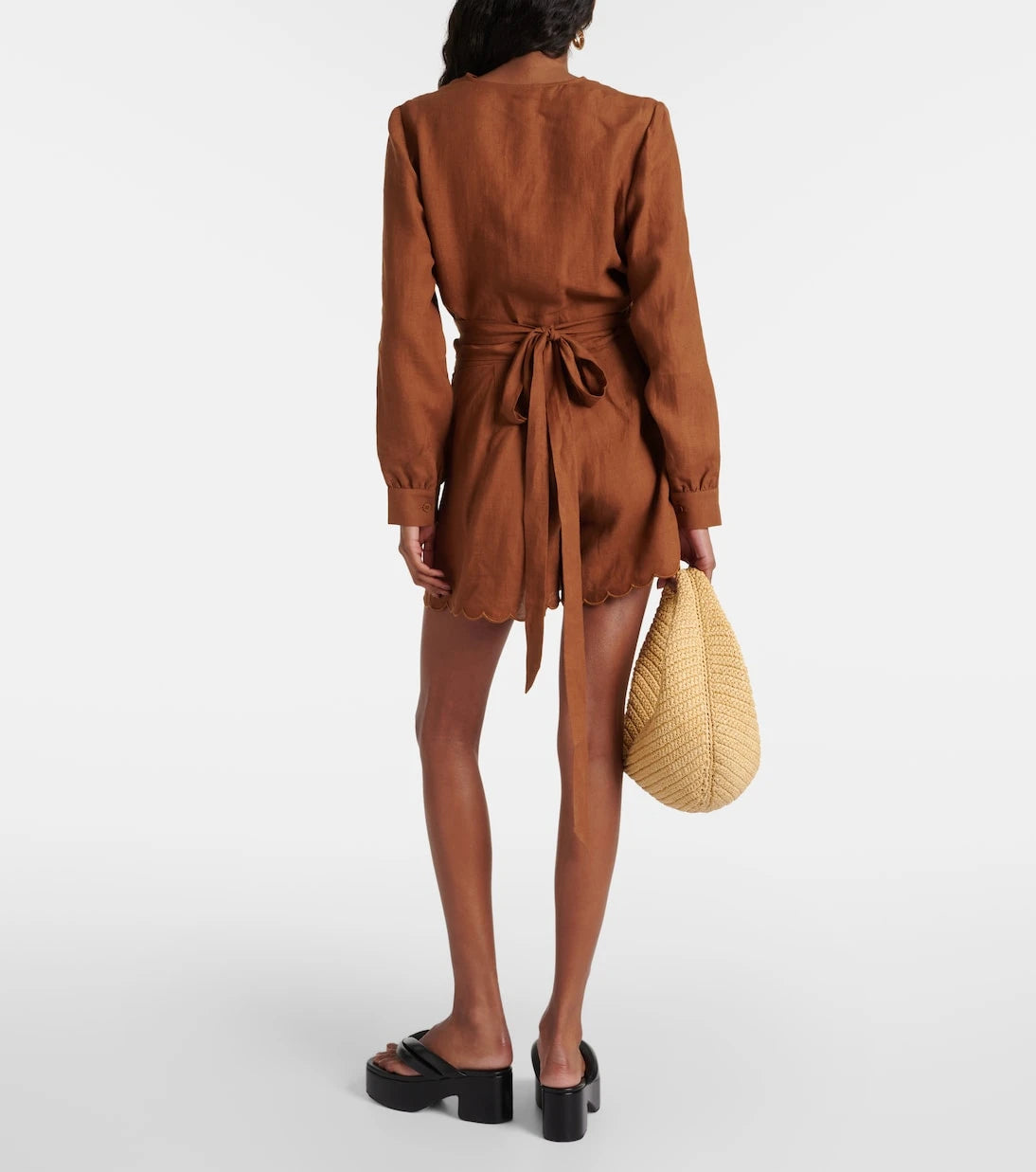 Eres - Joli scalloped linen wrap top