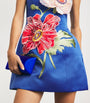 LEO LIN Blue Flower-Appliqué Rosario Mini Dress