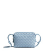 Bottega Veneta Grey Mini Leather Intrecciato Loop Cross-Body Bag