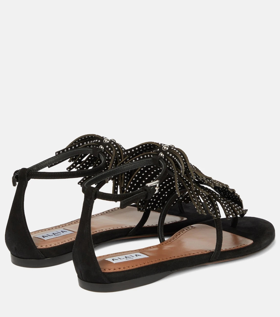 Alaïa - Embellished suede thong sandals