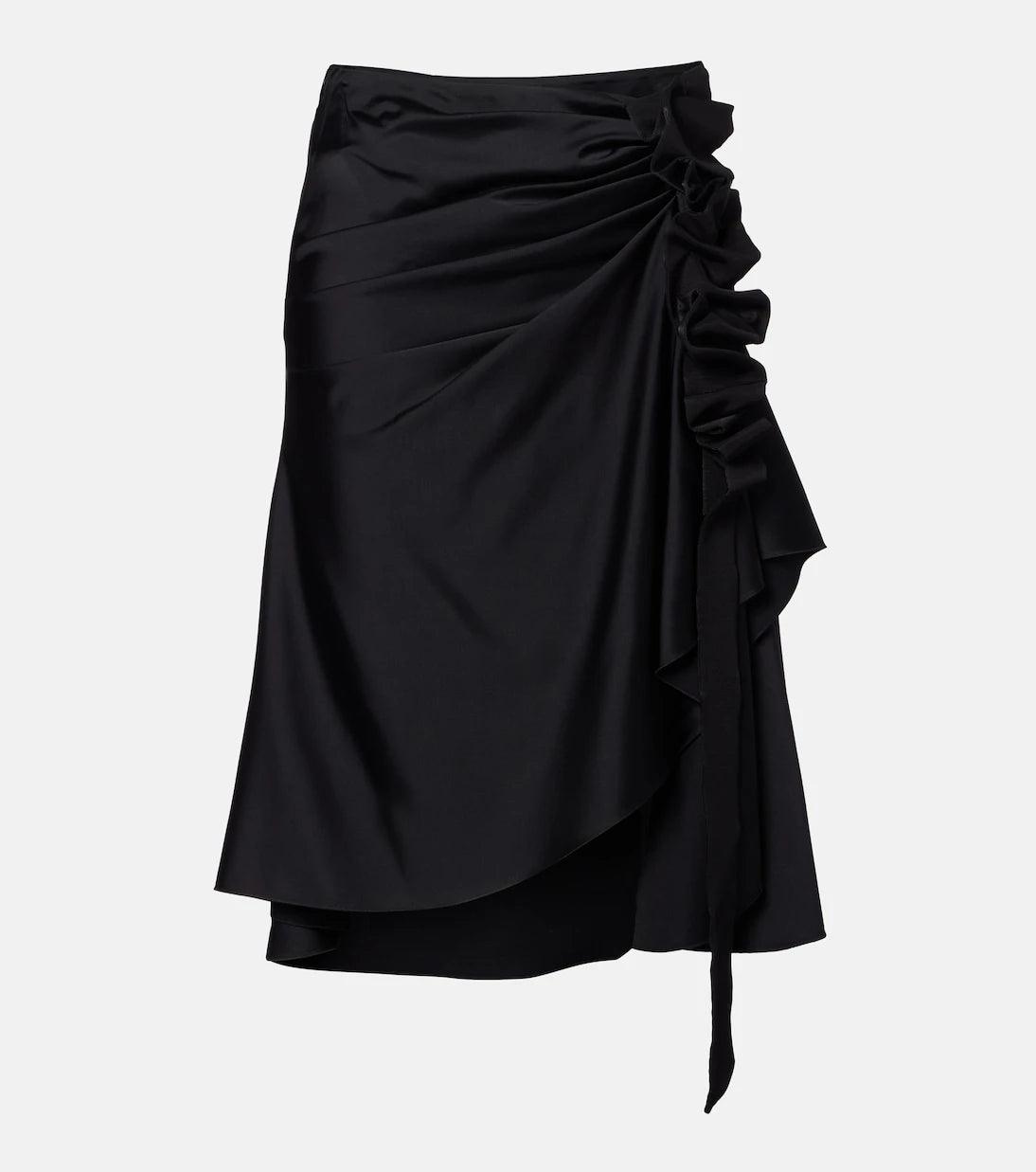McQueen - Büzgülü asimetrik midi etek