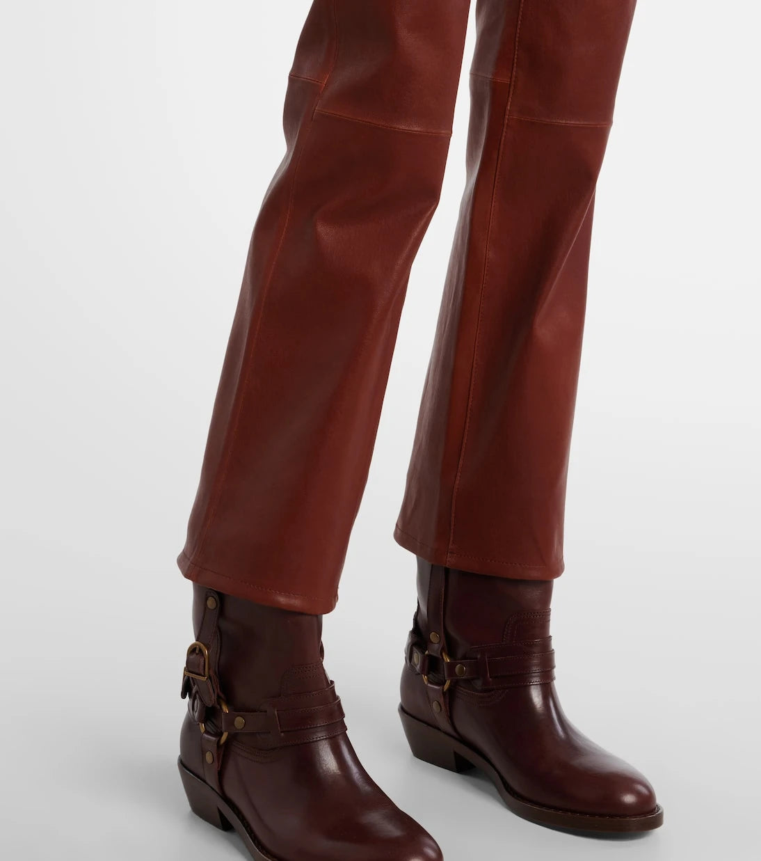 Frame - Reboot Crop leather bootcut pants