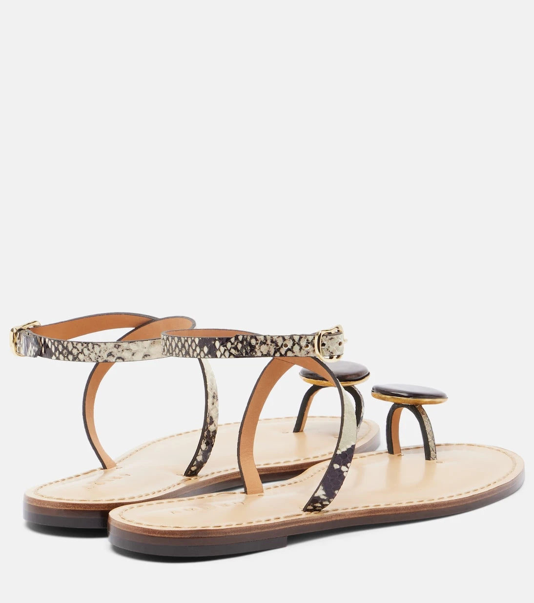 Amanu - Kigali snake-effect leather sandals