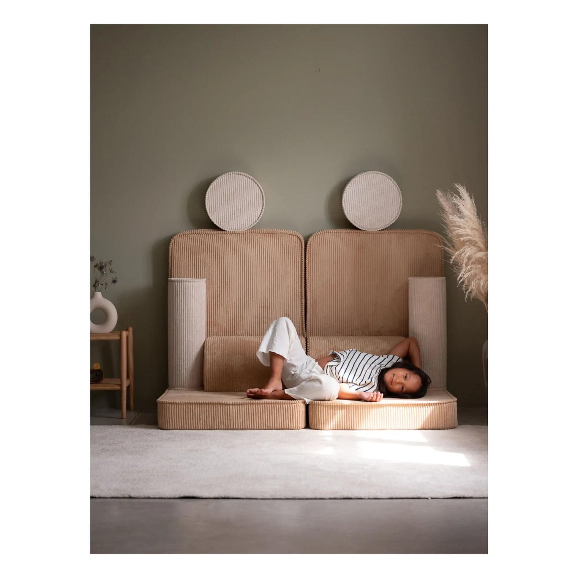 Wigiwama - Modular corduroy sofa | Light brown