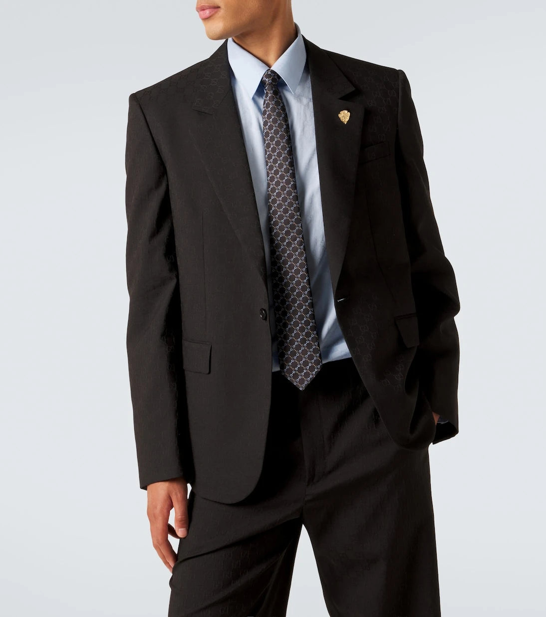 Gucci - Horsebit silk jacquard tie